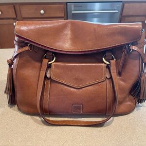 Dooney & Bourke Florentine Smith Camel Leather Satchel